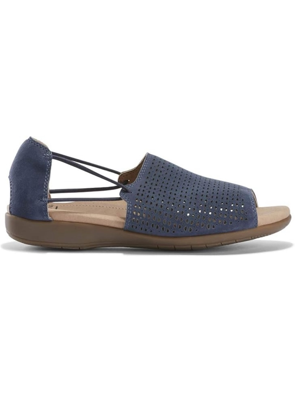 Earth Sandals Womens size 6.5 Alder Abra Slip On Blue Leather Open Toe Comfort